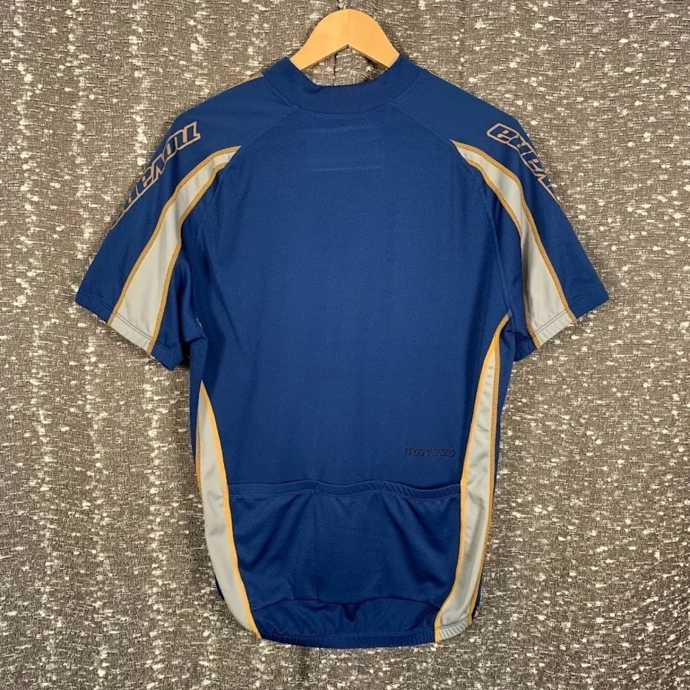 Novara Blue Athletic Cycling Jersey‎ Short Sleeve Full Zip Men's Medium